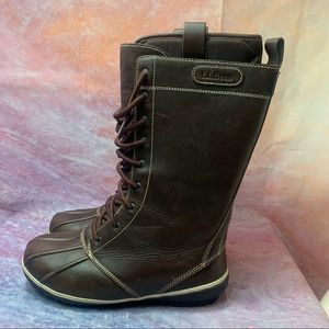 Women's LL Bean Leather 2.5 TEK Waterproof Winter Boots Size 8 Brown